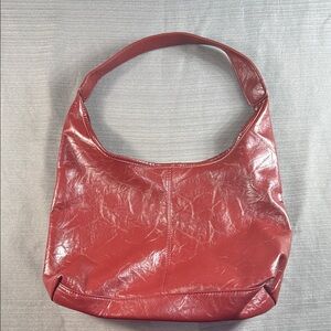 Elegant Red Faux Leather Shoulder Bag and Coin Purse‎